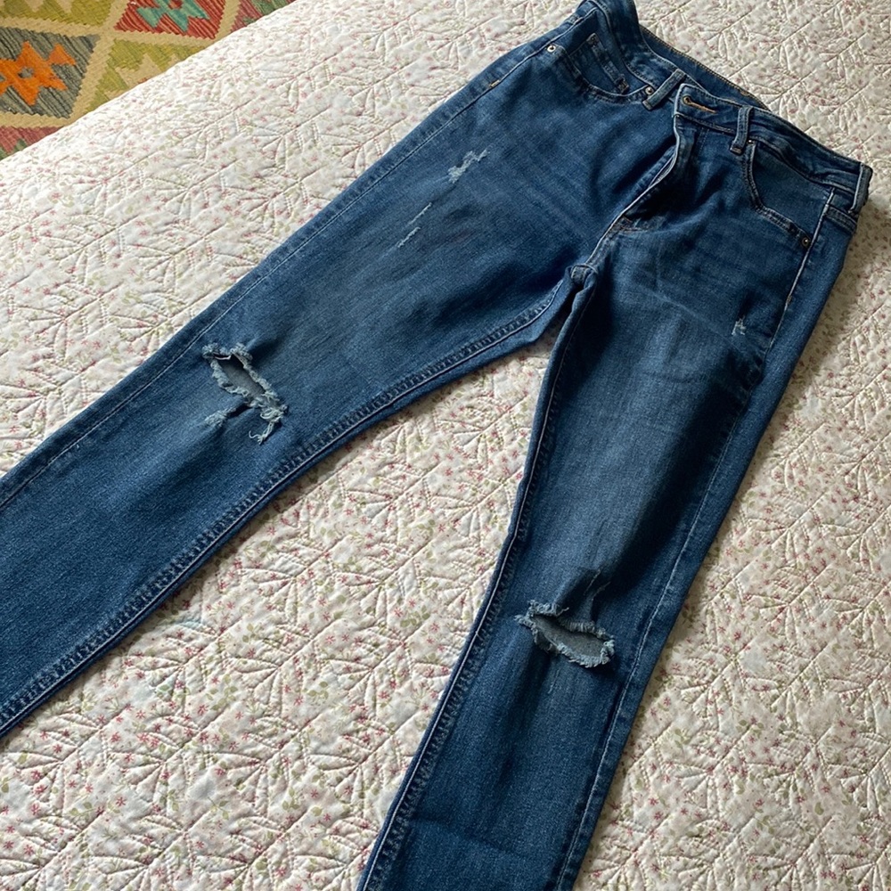 Curvy jeggings blue color, semi new , size 6 for women